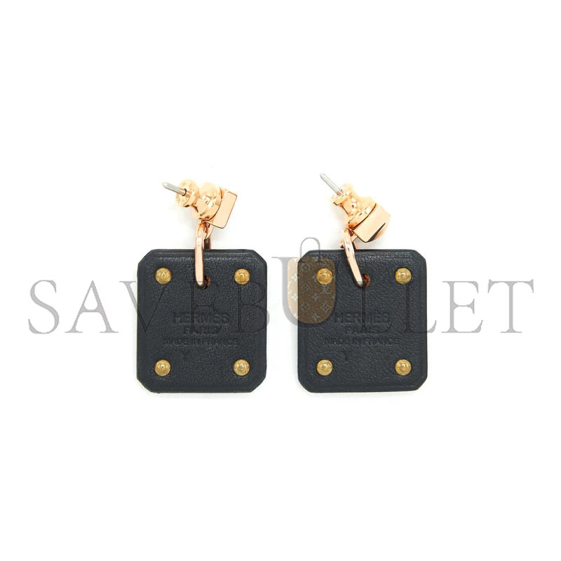 HERMÈS AS DE COEUR EARRINGS SMALL MODEL BLACK RGHW 